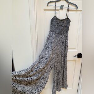 Free People Little Of Your Love Smocked Ditsy Floral Wide Leg Jumpsuit XS